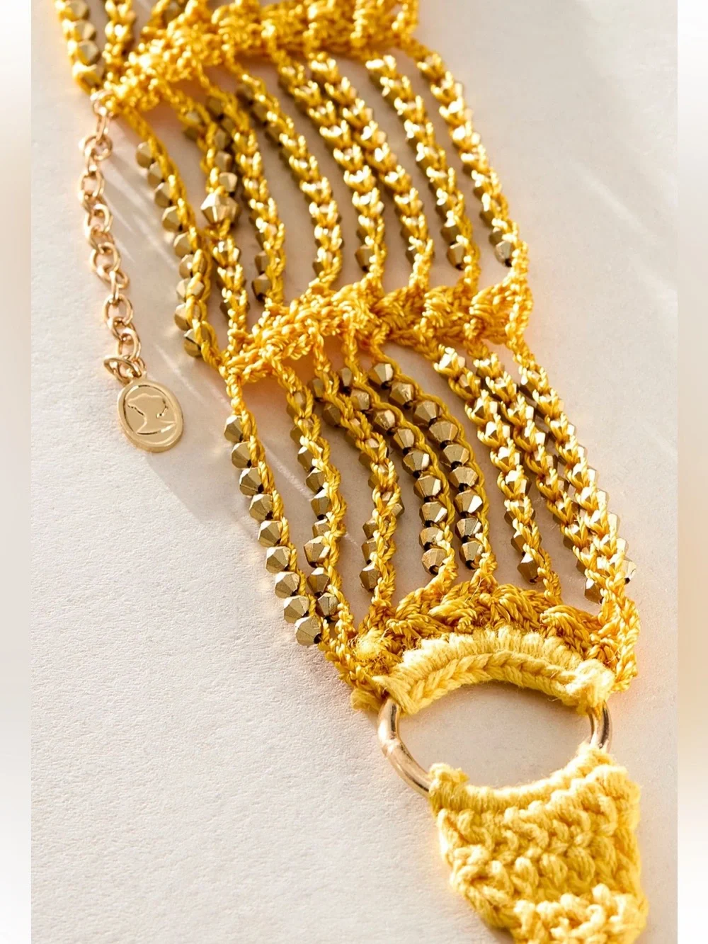 Free People Ariana Ost Jinx Beaded Beach Crochet Anklet